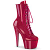 Pleaser | 7" Heel, 2 3/4" Platform Lace-Front Ankle Boot, Side Zip | ADORE-1020GP
