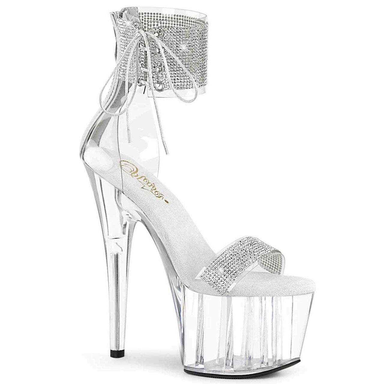Beautiful rhinestone Pleaser heels. Like new. Comes... - Depop